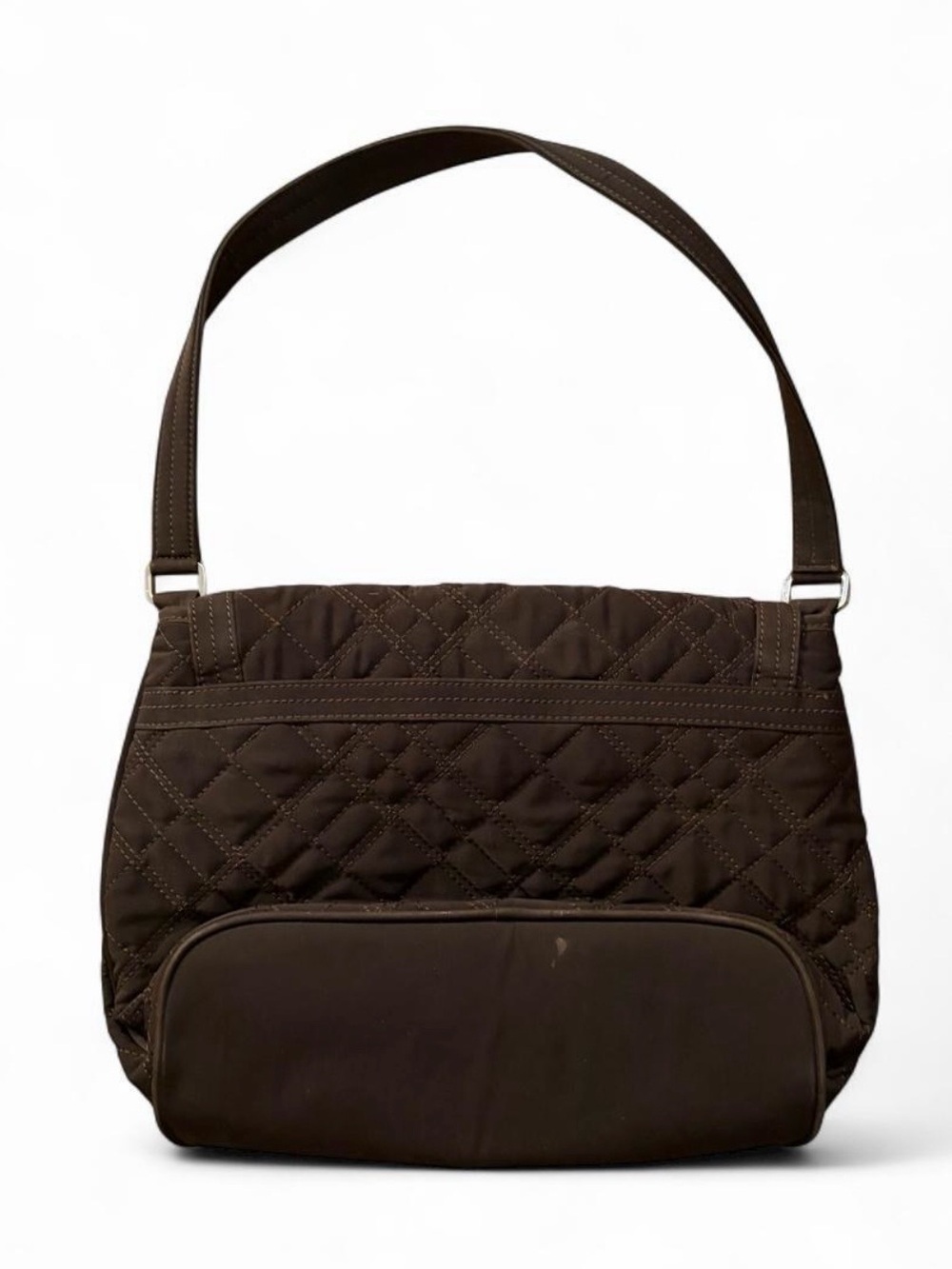 Vera Bradley Espresso Brown quilted shoulder bag with diamond stitching - Picture 4 of 8